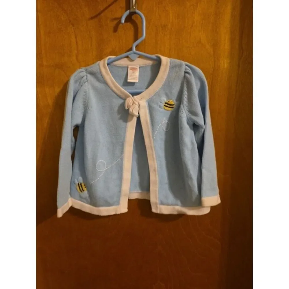 Girl's Gymboree 2t blue sweater cardigan bumblebee
